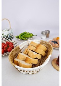 Resim Digithome Rattan Ekmek Sepeti Oval Ekmeklik 28 Cm Kahverengi D/10 C1-1-289 Kahverengi 