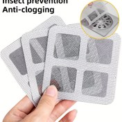 Resim 120'li Paket Kendinden Yapışkanlı Drenaj Koruyucu Sticker - Duş, Lavabo ve Küvet için Izgara Tasarımlı Plastik Saç Tutucu - Saç, Tüy ve Böcekleri Yakalar, Tıkanmaları Önler 