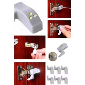 Resim Munico Iç Menteşeye Takılan LED Press Aparatlı Dolap Kapısına Göre Aydınlatan Lamba LED Işık Mutfak Lavabo 