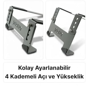 Resim Prexua Stepper Laptop Standı - Notebook Yükseltici Altlık - Metal - Siyah - STP4025 (Siyah) 