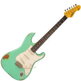 Resim Vintage V6 ICON Elektro Gitar - Distressed Ventura Green 