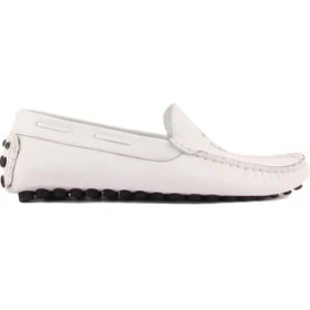 Resim Saillaker’s Sail Lakers - Beyaz Deri Marine Serisi Erkek Loafer 
