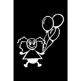 Resim Miyrem Autosticker^#balonlu Çocuk Sticker (Oto-Motor-Laptop-Duvar-Dekor) 30 x 36 cm 