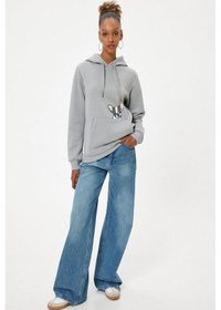 Resim Koton Oversize Kapüşonlu Sweatshirt Kanguru Cep Detaylı Köpek Baskılı Şardonlu 001 