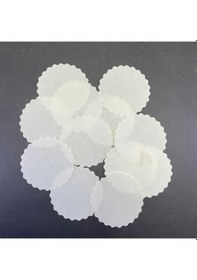 Resim 2500 Adet Tek Kullanımlık Beyaz Desenli Kağıt Bardak Altlığı 80 Mm Beyaz 