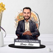 Resim Kişiye Özel Erkek Psikologa Hediye Karikatürlü Biblo 