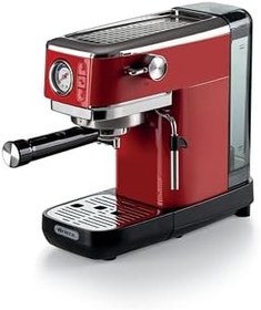 Resim Ariete Moderna Espresso Slim Kahve Makinesi Kırmızı 1381/13 - Metal Espresso Kahve Makinesi, Öğütülmüş Kahve ve ESE Pod Kahve ile Uyumlu, 1300 Watt, 1,1 Litre Su Tankı, Maxi Cappuccino Cihazı 