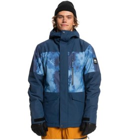 Resim Quiksilver Eqytj03339 - Mission Printed Block Erkek Snowboard Kayak Montu Mavi 
