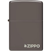Resim Zippo Ice Black Çakmak Logolu Parlak 