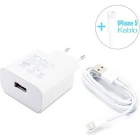 Resim Valx VAD-52IP5 5V 2.1A USB Adaptör+Iphone 5 Kablo 