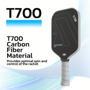 Resim 1 adet T700 Karbon Fiber Pickleball Paddle, 16mm Yüksek Kaymaz Kumaş Desenli Raket, Soğuk Preslenmiş, Nefes Alabilen ve Rahat Tutuş, Unisex-Yetişkinler, ABD Onaylı 