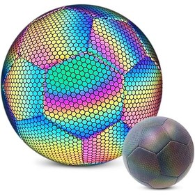 Resim Teltree Gece Parlayan 4 No'lu Yansıtmalı Futbol Topu - Pu Malzeme Çok Renkli 