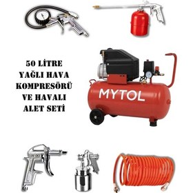 Resim Do47fl-50 2 Hp 50 Litre Yağlı Sesli Hava Kompresörü 8 Bar Ve Havalı Alet Seti 