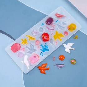 Resim Tinky Winky Epoksi Çoklu Anahtarlık Kolye Kuş ve Şekiller Silikon Kalıbı 