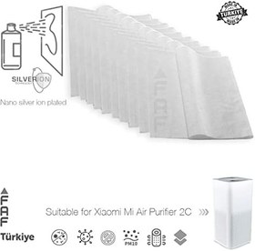Resim Faf Fresh Air Filter 10 Adet Xiaomi Purifier 2C İle Uyumlu Filtre Üstüne Uyumlu Gümüş İyonlu Elektrostatik Toz Tutucu Ön Filtre 