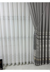 Resim Nivemeshome Urla V-5404 Gri 1/3 Sık Pileli Fon Perde Apm Gri 