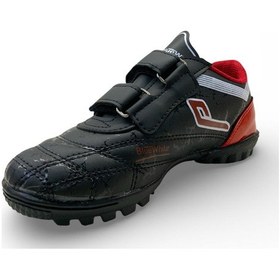 Resim 119 Erkek Çocuk Bantlı Halı Saha Ayakkabısı Siyah/kırmızı 