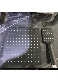 Resim İsaoğlu Yapı Siyah Ankastre Duş Seti Siyah Duş Sistemi Mat Siyah Renk Komple Takım Siyah 