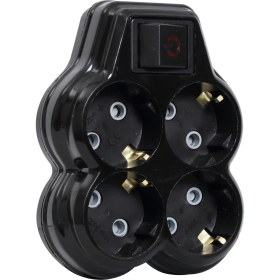 Resim Timsal Elektrik Dörtlü ( 4'lü ) Anahtarlı Golyat Priz Çoğaltıcı Grup Priz Fiş 