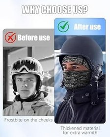 Resim ZEXIJOW Kar maskesi, kış kar maskesi, kadın ve erkek için, rüzgar geçirmez, sıcak yüz maskesi, kayak maskesi, bisiklet, motosiklet, snowboard ve kayak gibi dış mekan aktiviteleri için 