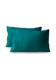 Resim Düz Pamuklu 2'li Yastık Kılıfı 50x70 Cm Petrol 