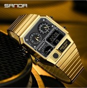 Resim Oldfriend Sanda Erkek Kol Saati Çelik Kordon Hediye Çok Fonksiyonlu Sıcaklık Ölçer Golden Black Diğer 