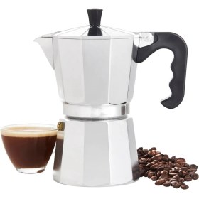 Resim PremiumPort Moka Express Espresso Cezvesi, Alüminyum Gövde, Ocak Üstü Espresso Pişirici 