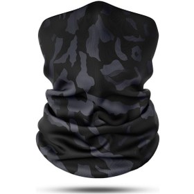 Resim Dair Siyah Kamuflaj Desenli Motosiklet Bandana Boyunluk Outdoor Balakl 