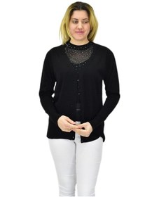 Resim Kadın Triko Spor Hırka Bgl-st04087 Siyah 