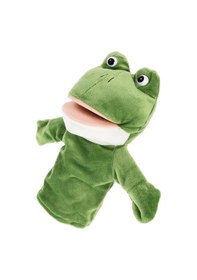 Resim Kurbağa El Kuklası Çalışan Ağızlı Çocuk Peluş El Kuklaları Yeşil 