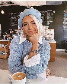 Resim Eke Tekstil Bebe Mavi Fransız Ressam Avusturalya Yünü Keçe Bere Bebe Mavisi 