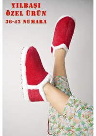 Resim Modafrato Vıola Kadın Panduf Ev Ayakkabısı Ev Botu Kırmızı 