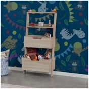 Resim PASİFİC HOME Low Oyuncak Dolabı Montessori Raflı Kitaplık, Açık Meşe 