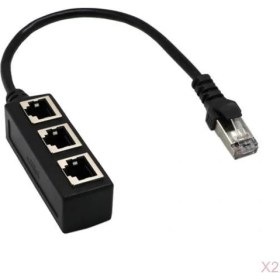 Resim 2x 1 Ila 3 Ethernet Lan Ağ Splitter Genişletici Adaptörü Bağlayıcı Kablosu 