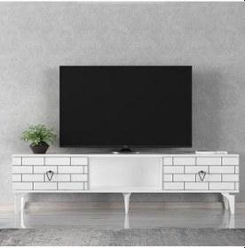Resim 2 Kapaklı, Raflı Varna Tv Sehpası Alt Modül Beyaz-beyaz 