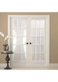 Resim Çubuklu Briz Perde Ultra Büzgülü Sade Düz Tülden Cam Kapı Perdesi (401912099) 