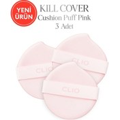 Resim Damla Şekilli, Detaylı Uygulama Sunan Sünger Puf Clıo Kill Cover Cushion Puff Pink 3adet 