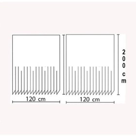 Resim Zethome Tropik Banyo Duş Perdesi 8441 Çift Kanat 2X120X200 Beyaz 