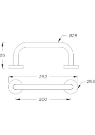 Resim Kitaro Küvet Tutunma Barı 304 Paslanmaz Çelik Engelli Ve Yaşlı Düz Duvara Montajlı Banyo Tuvalet Otel Ev Tipi Tutamak 20 Cm 25Ø 