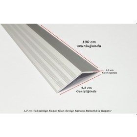 Resim Alüminyum Kapı Eşik Profili Zemin Parke Seviye Profili 100 Cm Gri 168768337 