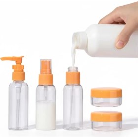 Resim General 5 Parça Taşınabilir Seyahat Banyo Seti Şeffaf Şişe Takımı 