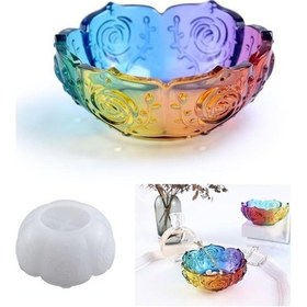 Resim Novahub Diy Kristal Damla Tutkal Epoksi Reçine Gül Lotus Depolama Kase Ayna Silikon Kalıp 