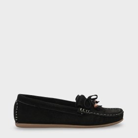 Resim Capone Outfitters Almire Hakiki Deri Süet Boncuklu Püsküllü Konfor Kadın Loafer Ayakkabı 
