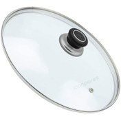 Resim Tencere Sahan Tava Cam Kapağı Kapak 32 Cm Siyah Tutma Tepesi 