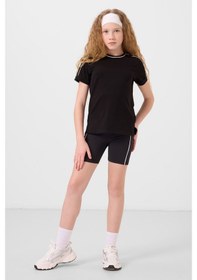 Resim Tommylife Siyah Esnek Standart Fit Basic Performans Kız Çocuk Tayt - 75189 Siyah 