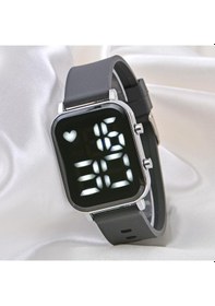 Resim Yeni Siyah Silikon Kordonlu Unisex Genç Kız Kadın Çocuk Led Kol Saati St-304106 