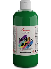 Resim Yeşil Akrilik Boya 500 gr Sanatsal, Dekoratif, Hobi Amaçlı, Canlı Renkler 