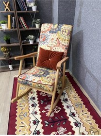 Resim Asedia Trend Naturel Çiçekli Sallanan Sandalye Koltuk 