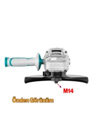 Resim TOTAL Elektrikli Büyük Avuç Taşlama Spiral Makinesi 2400 W 6400 rpm Kömürlü M14 Mil 230 mm Disk Çapı 