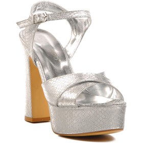 Resim AYAKMOD 655417 Z Gümüş Kadın Platform Topuklu Ayakkabı 